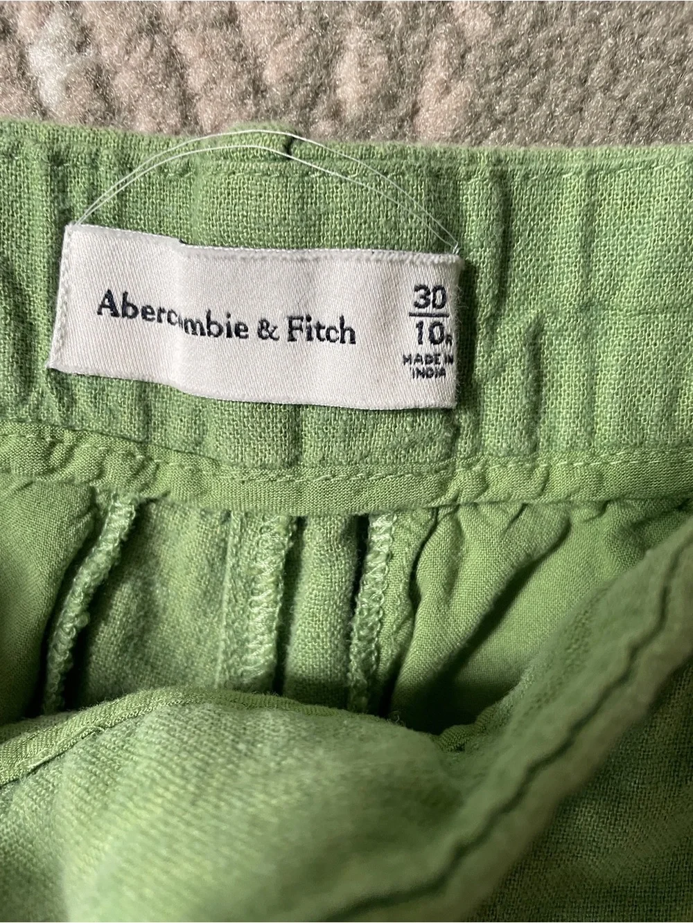Abercrombie Sloane linen blend green wide leg trousers 10